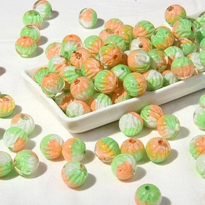 Macro view of artistic oil painting style acrylic beads with spiral texture for DIY jewelry