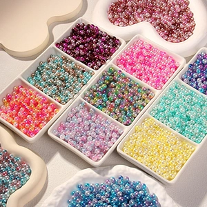 Perles en ABS 6mm colorées pour création de bijoux DIY et accessoires d'artisanat