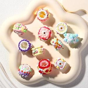 Colorful resin cream-textured DIY beads for handmade necklaces and phone chains