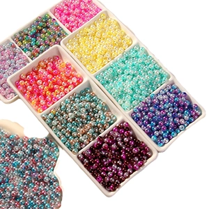 Kit de perles nacrées ABS 6mm couleurs bonbon variées pour la création de bijoux DIY