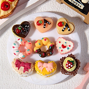 Miniature resin cupcake and dessert charms set for DIY jewelry and dollhouse decor