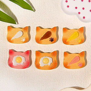 Süße Harz Katze Toast Simuliertes Essen DIY Charms Für Haarklammern Creme Kleber Miniatur Essen Spiel Schmuckzubehör