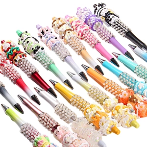 Creative beaded ballpoint pens with colorful metallic finish and miniature dessert toppers