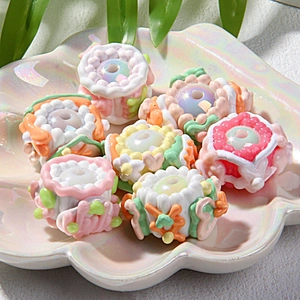 Pastel macaron color DIY resin beads for handmade phone chains and keychain accessories