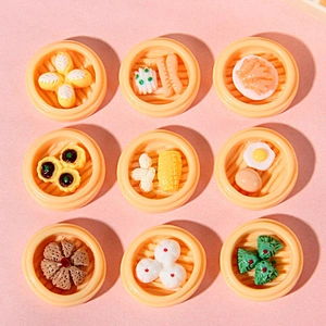 Miniature Food Play Resin Chinese Dim Sum Steamer Buns Dumplings DIY Charms For Dollhouse Decoration Crafts Accessories