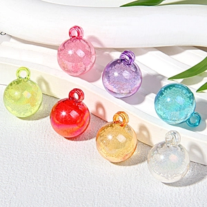 Dreamy Acrylic Bubble Beads With Hanging Hole DIY Bracelet Phone Charm Keychain Accessories Sweet Jewelry Making Charms