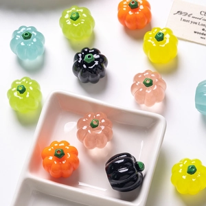 Perles DIY citrouille lumineuses multicolores pour la création de bijoux d'Halloween