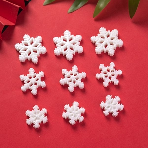 White Glitter Resin Snowflake Charms For Christmas DIY Craft Accessories Winter Party Decoration Hair Accessories Parts