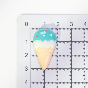 Resin blue ice cream cone charm for DIY crafts and accessories, 2.8cm miniature decor