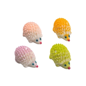 Miniature resin hedgehog figurines in vibrant colors for micro landscape and DIY crafts