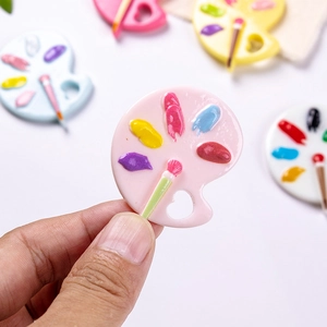 Rosa Comic-Farbpalette aus Kunstharz für DIY-Bastelarbeiten und Haarschmuck-Dekoration