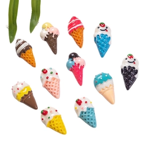 Assorted colorful resin ice cream cone charms for DIY shoe charms and jewelry crafts