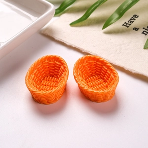 Détails de paniers miniatures en résine orange pour décorations de maison de poupée