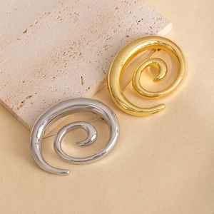 Boucles D'oreilles Créoles Spirales Irrégulières Vintage Pour Femmes Design Géométrique Exagéré En Alliage De Zinc Tige En Acier Inoxydable Bijoux
