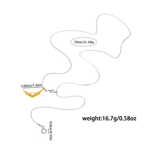 Schema delle dimensioni per collana da 79 cm con ciondolo a luna e anello fisso