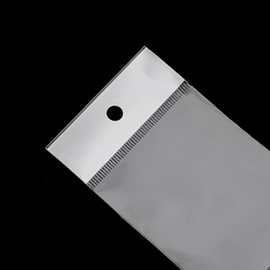 Hochtransparente OPP-Schmuckverpackung mit silbernem Kopfteil und Aufhängeloch