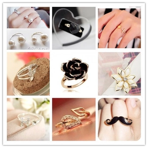 Minimalist flower and heart open rings for women in various stylish designs
