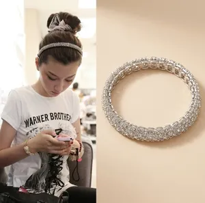 Handmade Alloy Rhinestone Crystal Headband Four Row Beads Hair Hoop For Women Korean Style Fashion Hair Accessories