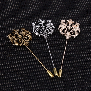 Vintage Baroque Lion Head Stick Pin For Men Women Alloy Electroplated Lapel Pin For Suit Shirt Coat Fashion Jewelry Accessory
