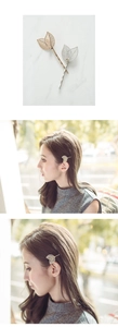 Détails de barrettes feuilles en alliage doré et argenté avec textures évidées
