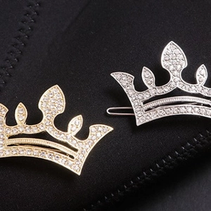 Haarklammer Krone Mit Strass Koreanischer Stil Legierung Gold Silber Galvanisiert Prinzessin Seitenklammer Damen Schmuck