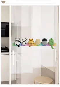 Detail of colorful cartoon animal felt wall stickers for door glass decoration