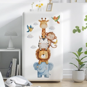 Cartoon animal dust cover featuring lion and giraffe for home appliances protection