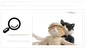 Macro shot of cartoon cats in Titanic pose on removable Valentine wall stickers
