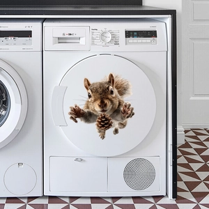 3D realistic squirrel with pinecone decal sticker for washing machine decoration