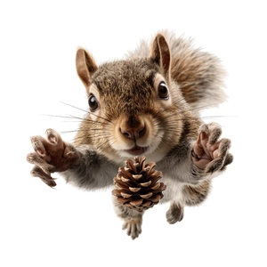 Cute squirrel and pine cone glass wall decal for bathroom mirrors and home decoration