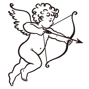 Cupid arrow glass window sticker wall decal for Valentine's Day room mirror decor