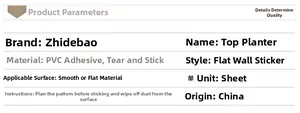 Gedetailleerde productparameters en specificaties voor PVC muurstickers voor decoratie