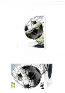Détail du sticker mural football montrant les dimensions et la texture en PVC