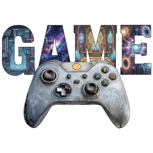 Sticker mural créatif avec manette de jeu et lettrage décoratif pour salle de jeux