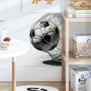Sticker mural amovible ballon de foot marquant un but pour chambre enfant et gymnase