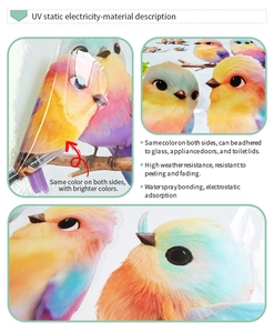 Close-up of double-sided UV bird window decals with electrostatic film technology