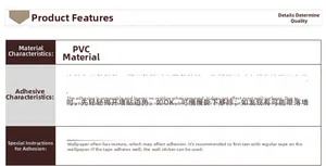 Detail features of PVC wall sticker with removable adhesive and product material specifications