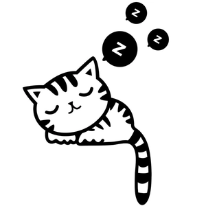 Creative sleeping cat wall sticker minimalist black line art decor for home or laptop