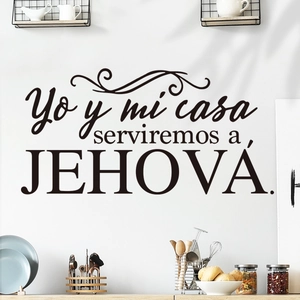 Spanish religious quote wall decal Yo y mi casa serviremos a JEHOVA for home decor