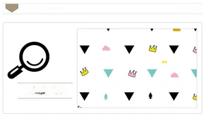 Detail of Nordic wall sticker featuring colorful triangles, crowns and pine tree patterns