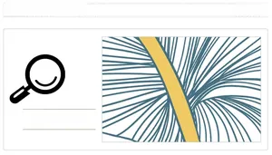 Detailed macro view of modern geometric wall sticker with blue radial lines and yellow accent