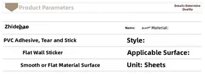 Detail specifications for PVC self-adhesive wall sticker with prayer theme application guide