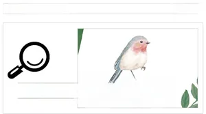 Vue macro d'une illustration d'oiseau à l'aquarelle sur détail de sticker mural