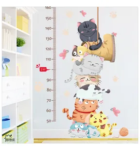 Detail of cartoon cat height growth chart wall sticker ranging from 50cm to 160cm scale