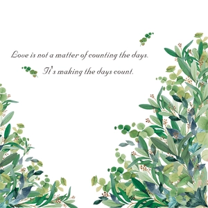 Minimalist Nordic green leaf wall sticker with eucalyptus leaves and aesthetic English quote