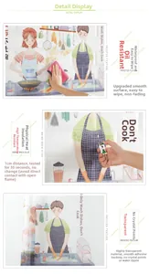 Detail of high-temperature resistant transparent kitchen wall stickers with cartoon icons