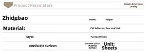 Detail specifications of PVC self-adhesive wall stickers for smooth surfaces