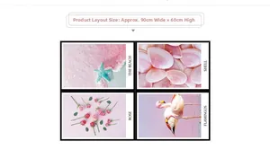 Detailed 90x60cm wall sticker set featuring flamingos, shells, and beach themes in pink
