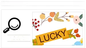 Detail of European animal wall sticker featuring Lucky text and red berry illustrations