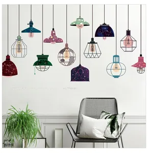 Modern wall sticker featuring various pendant lights and Light of Life artistic text